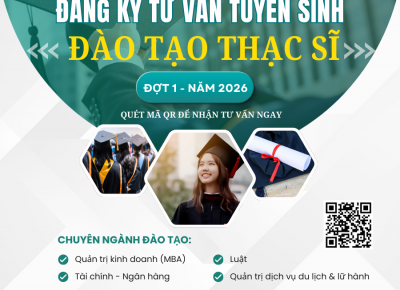 TUYỂN SINH TRÌNH ĐỘ THẠC SĨ ĐỢT 1 NĂM 2026